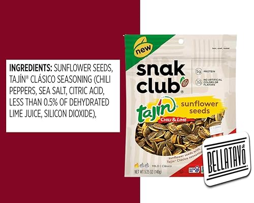 Miniatura 4 de Paquete de semillas de girasol de lima Incluye tres bolsas de 525 onzas de semillas de girasol de tajín Snak Club más un imán de refrigerador
