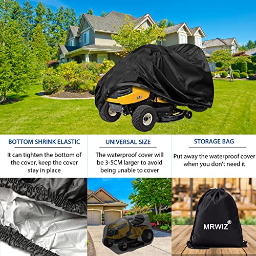 Garden tractor cover, Lawn tractor cover, 420D windproof, Rainproof, Dustproof, UVproof Oxford cloth tarpaulin (L264 x W100 x H130CM) - Image 3