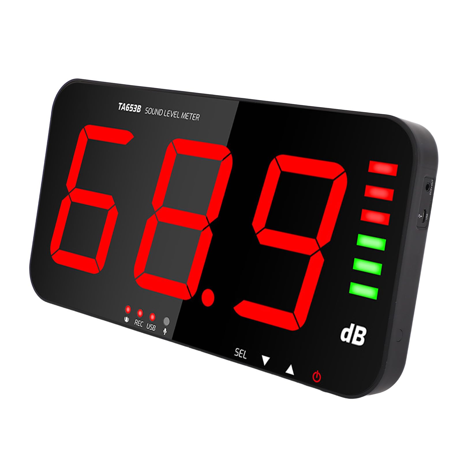 30-130 DB Digitaler Schallpegel-Messgerät, Wandmontage-Geräuschschallschallmessstufe Großer Bildschirm Industriegebrauch mit Großem LED-Display, Breite Anwendungen für Zuhause,