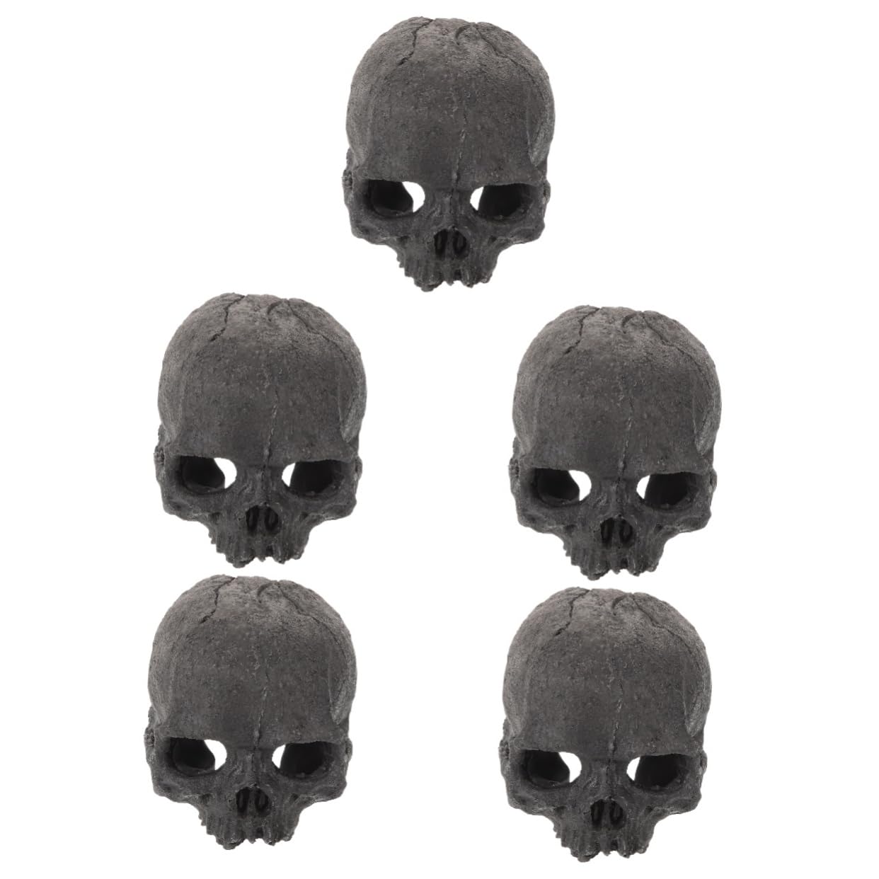 PRETYZOOM 5 Pezzi Decorazioni di Teschi di Acquari Terrarium Ornamento Dell'acquario del Cranio Rettile Scheletro Vasca Dell'acquario Decorativo Visualizzazione Impostore Black Resina