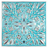 Wall Wear 10-Pack Peel and Stick Backsplash Metal Tiles 8' x 8' Teal and Silver Leaves, Water-Resistant, Renter-Friendly, Aluminum Backsplash Tile for Kitchen, Bathroom, Ceiling & DIY Projects