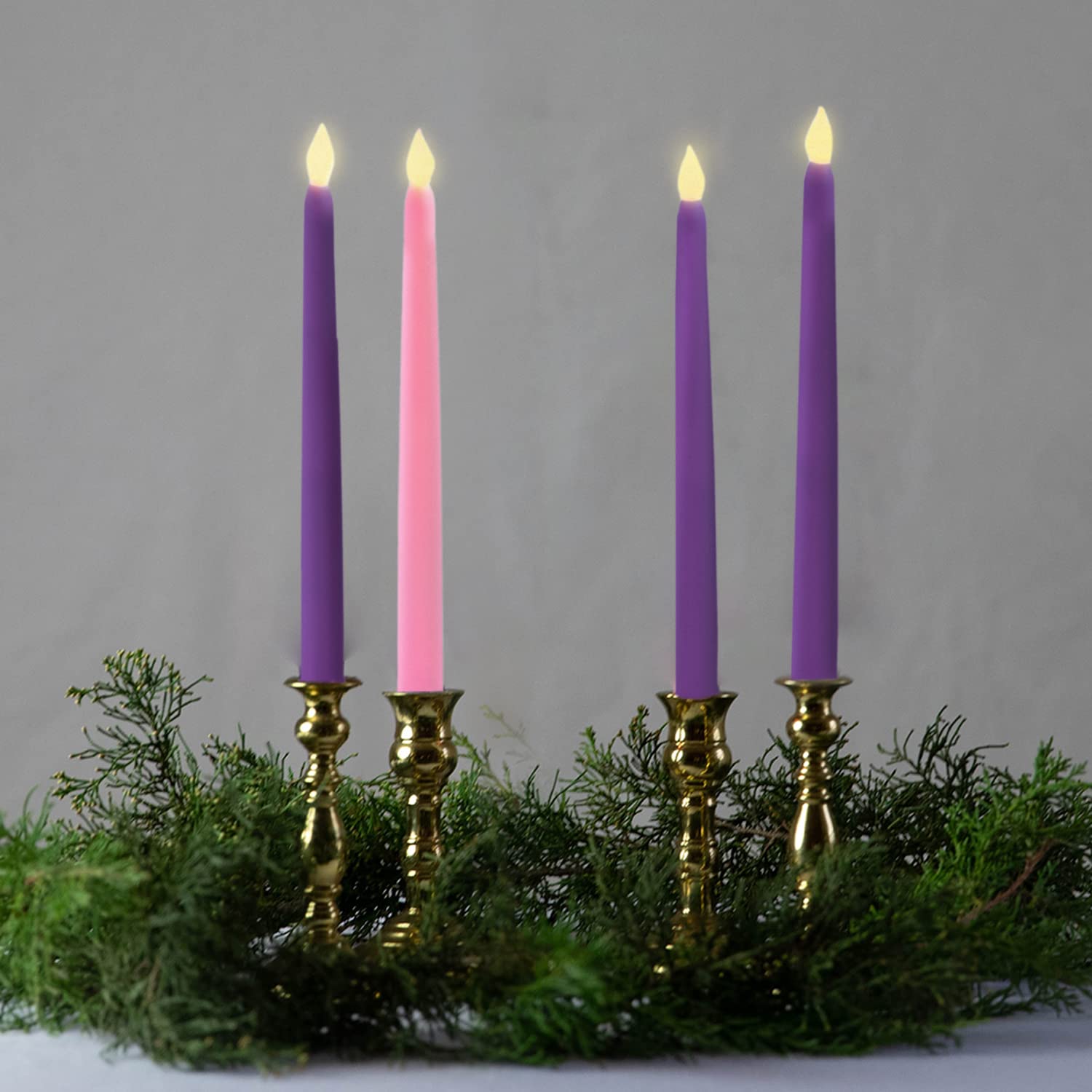 LampLust LED Advent Candles Set of 4 Remote and Batteries Included
