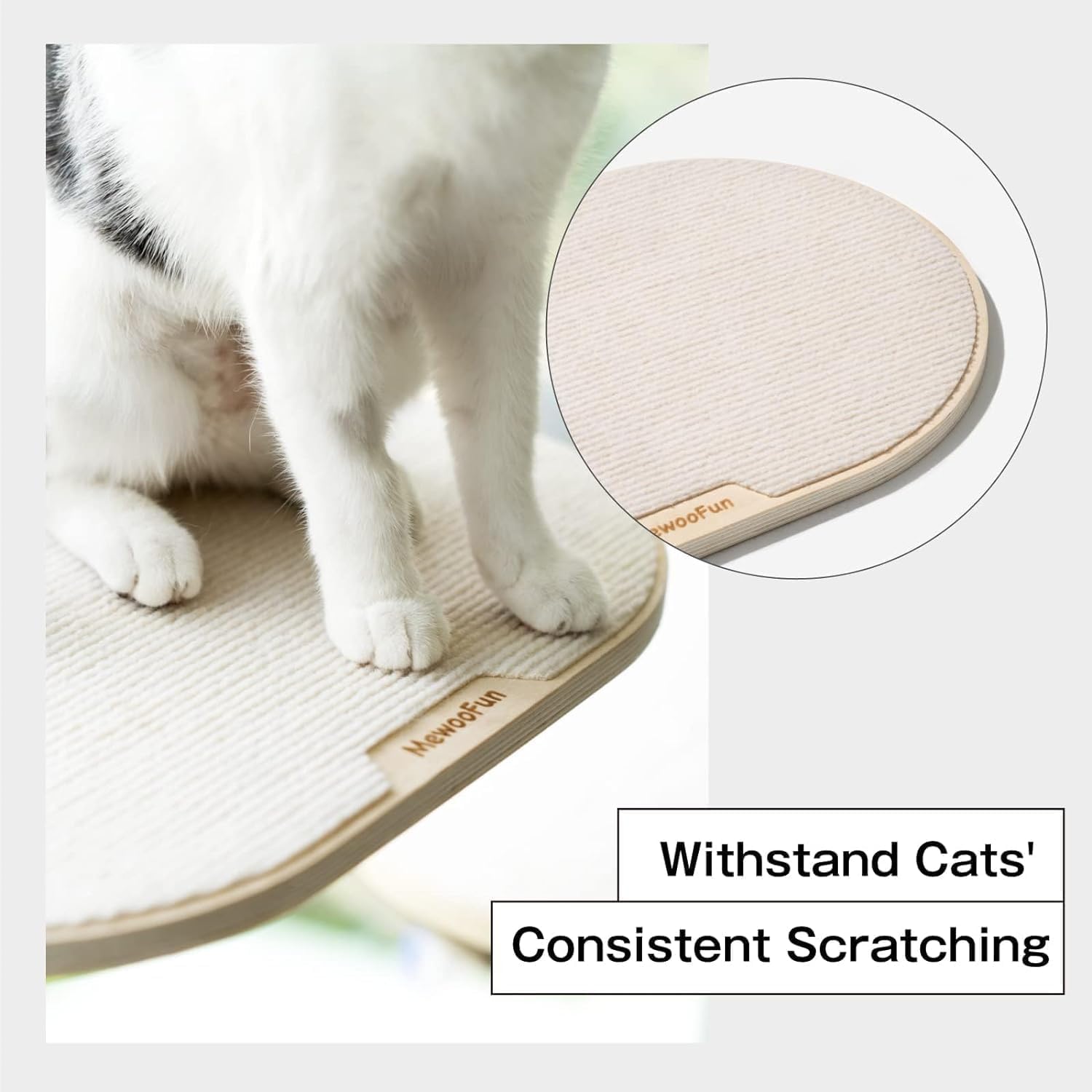 MEWOOFUN Hamac de Perche de fenêtre pour Chat en Bois avec Ventouse Forte - Lit de fenêtre à Plate-Forme pour Chat monté pour Chats d'intérieur, 1 pièce
