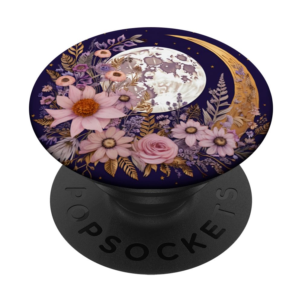 Boho Moon and Wildflowers PopSockets Adhesive PopGrip