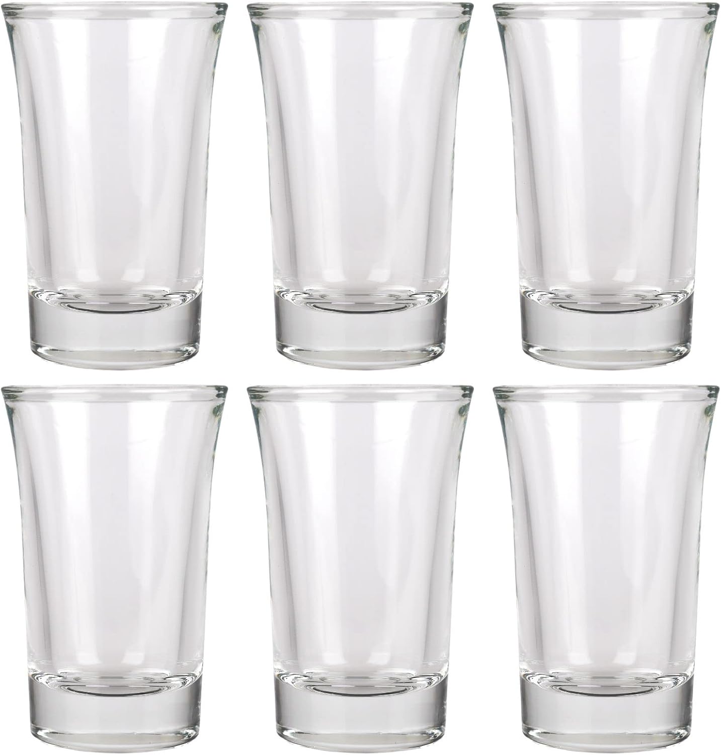 [PackMyProduct] 6 x 40ml Clear Glass Shot Glasses Small Heavy Base