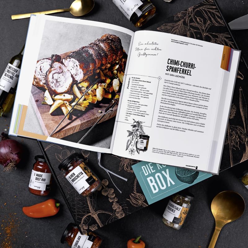 Wajos Kochbuch Geschenkset: kulinarisches Geschenkset mit 12 Produkten und Wajos Kochbuch, besonderes Geschenk für Männer & Frauen