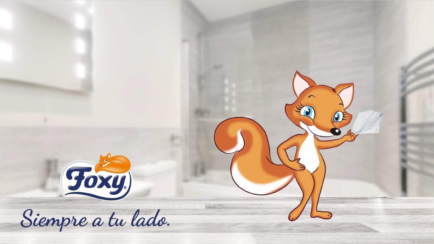 Foxy Seda | Papel higiénico neutro sobre la piel | 28+14 rollos, 28 + 14 gratis| 173 servicios por rollo | 3 capas de alto grosor | Papel 100% certificado FSC | Paquete 100% reciclable blanco (7)