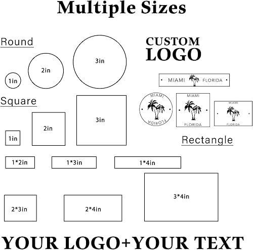 Miniatura 2 de Sellos de goma con texto con logotipo personalizado, 12 tamaños personalizados, crea dirección de retorno, profesor, sello de negocios o firma