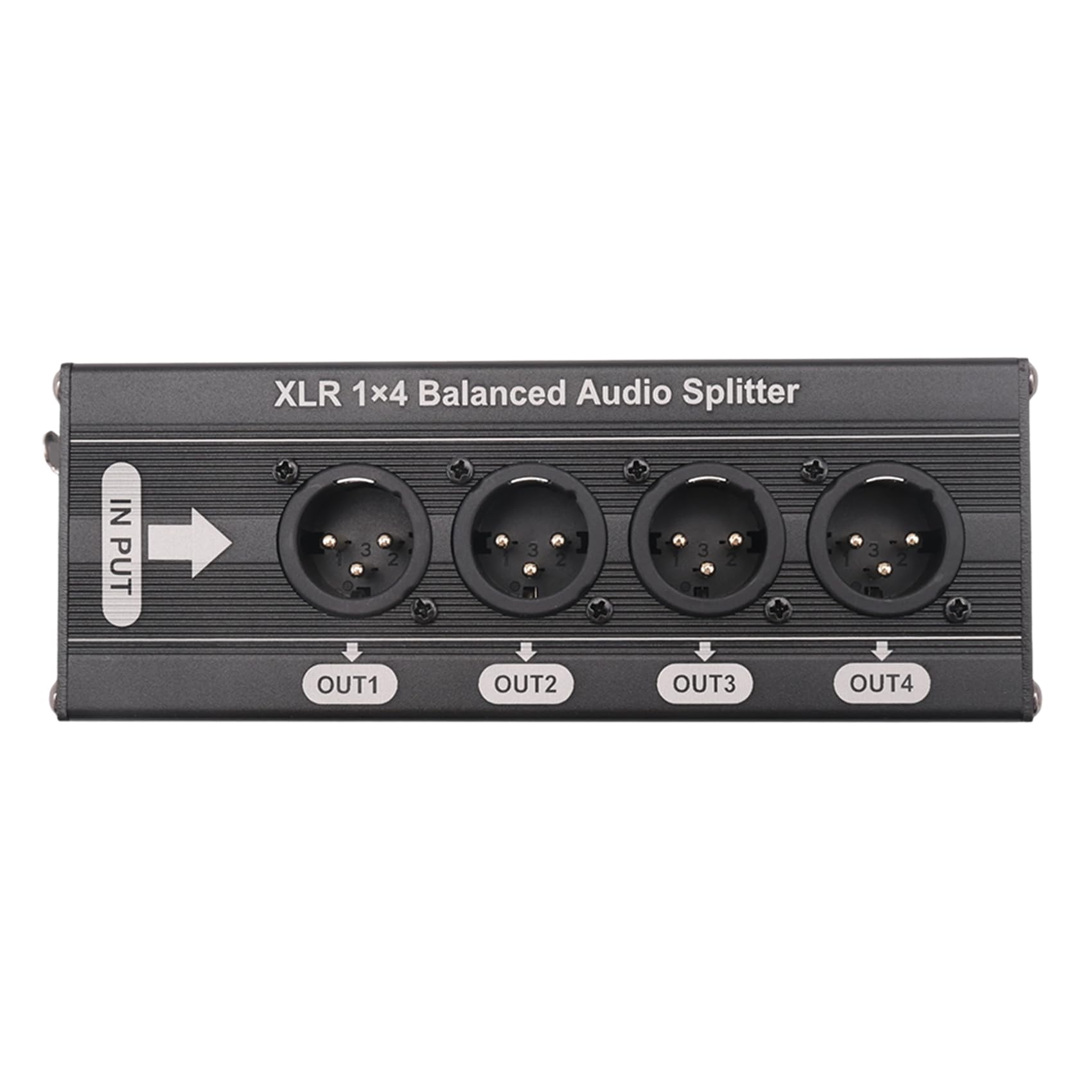 Splitter Audio Équilibré XLR 1x4 3 Broches 1 sur 4 Boîte de Distribution de Signal sans Alimentation