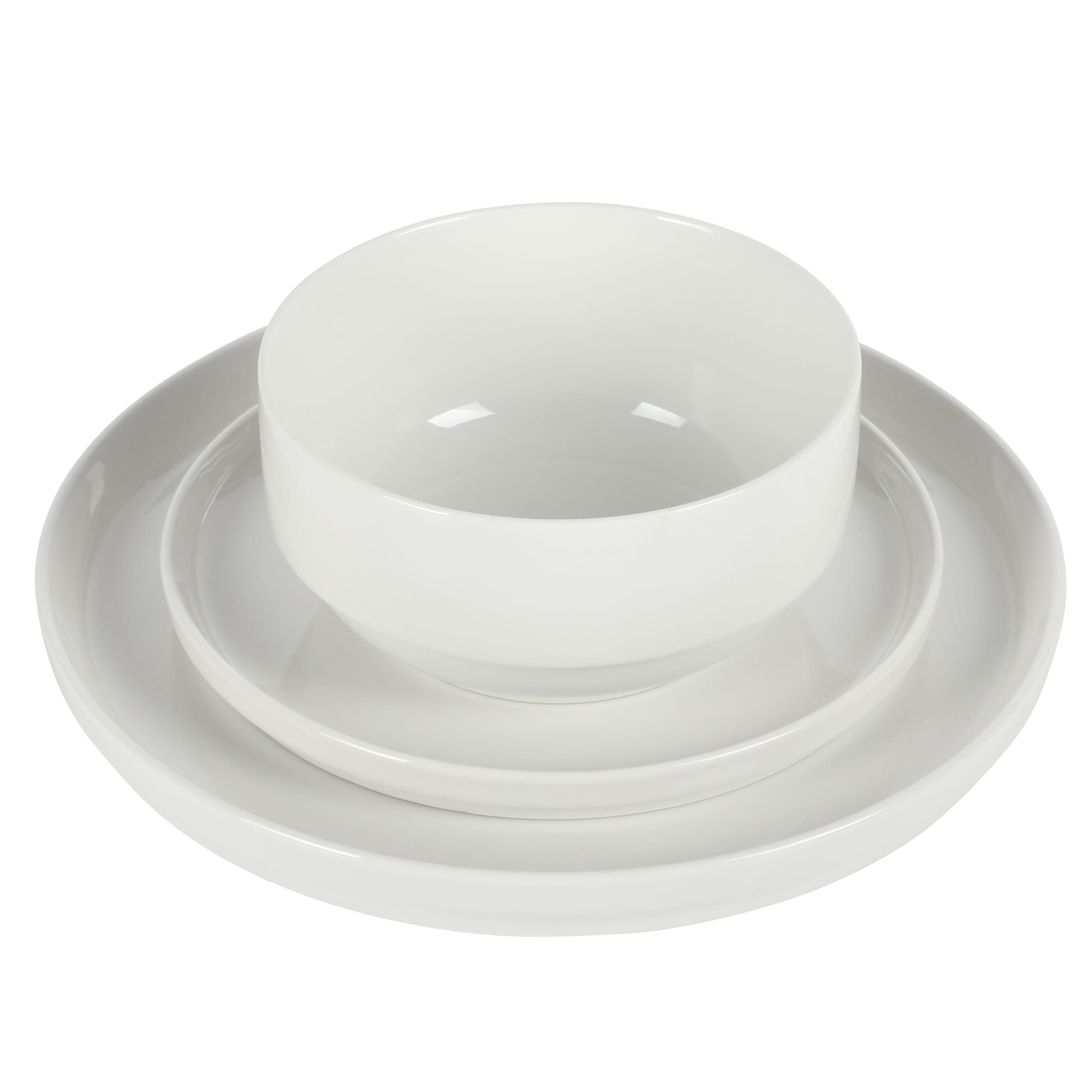Gibson Home Rothernberg zestaw 18 talerzy i misek z białej porcelany 18 sztuk