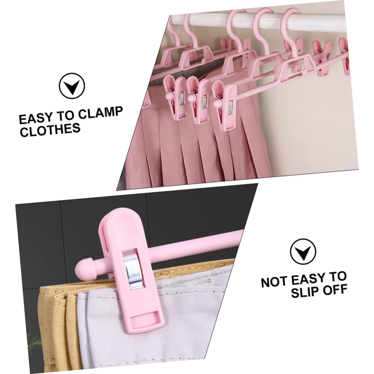 Plastic Pants Clip Hangers 10 Pcs Set Non-Slip and Trace- Ideal for Home Storage and Drying