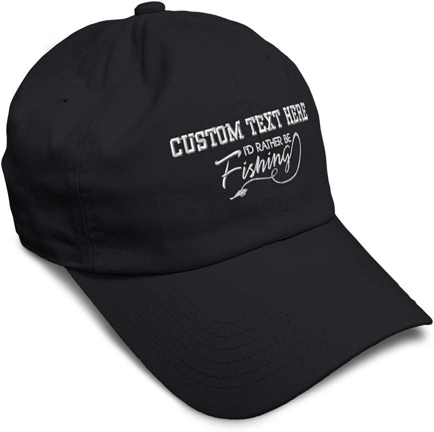 Soft Baseball Cap I'd Rather Be Fishing White Embroidery Novelty Cotton Embroidered Dad Hats for Men & Women