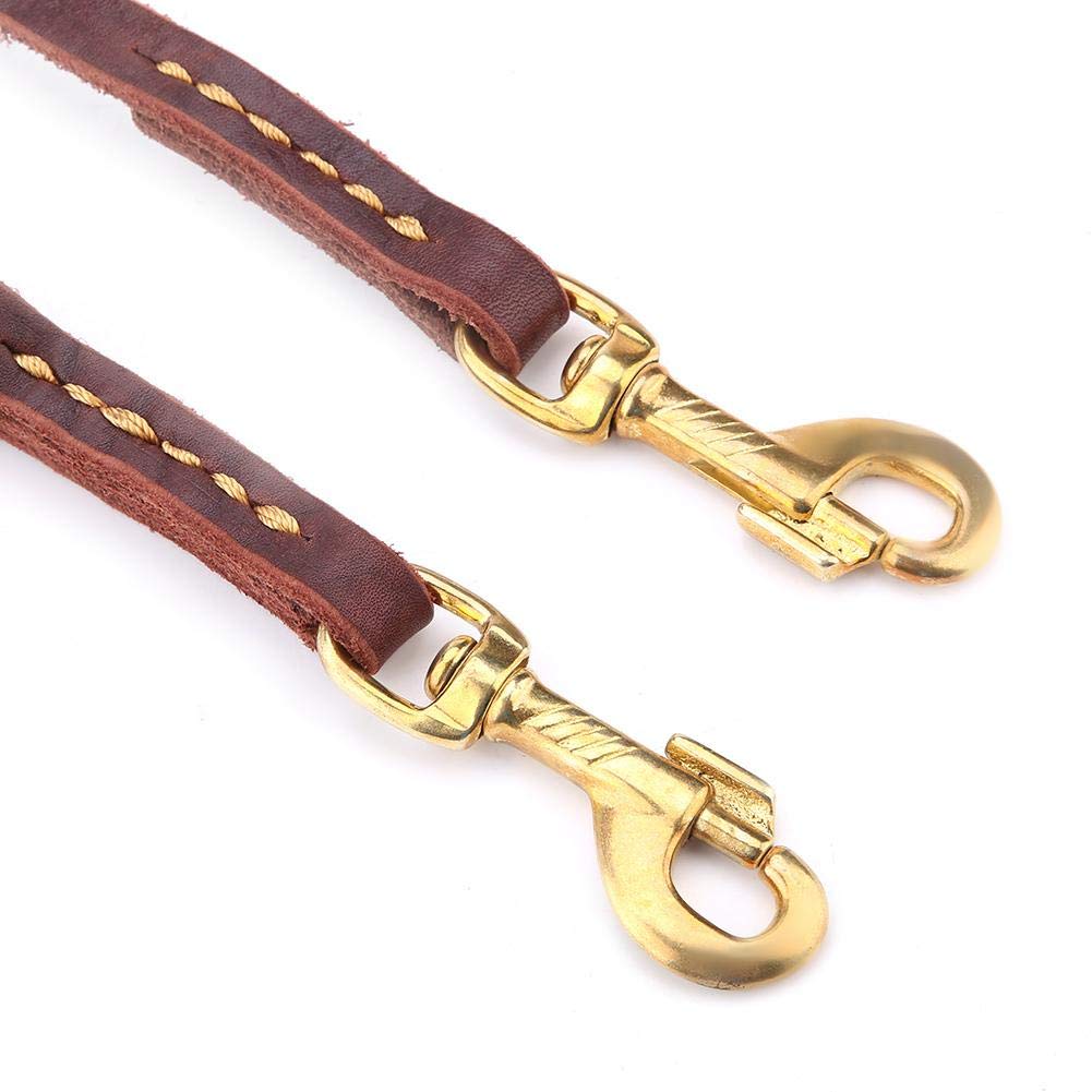 Set 2 Pezzi Guinzaglio per Cani, Doppio-End in Pelle Anti-Perso Imbracatura Corda Confortevole Morbido Durevole Cinturino di Trazione Con Doppio Ganci in Rame per Due Cani Forniture a Piedi