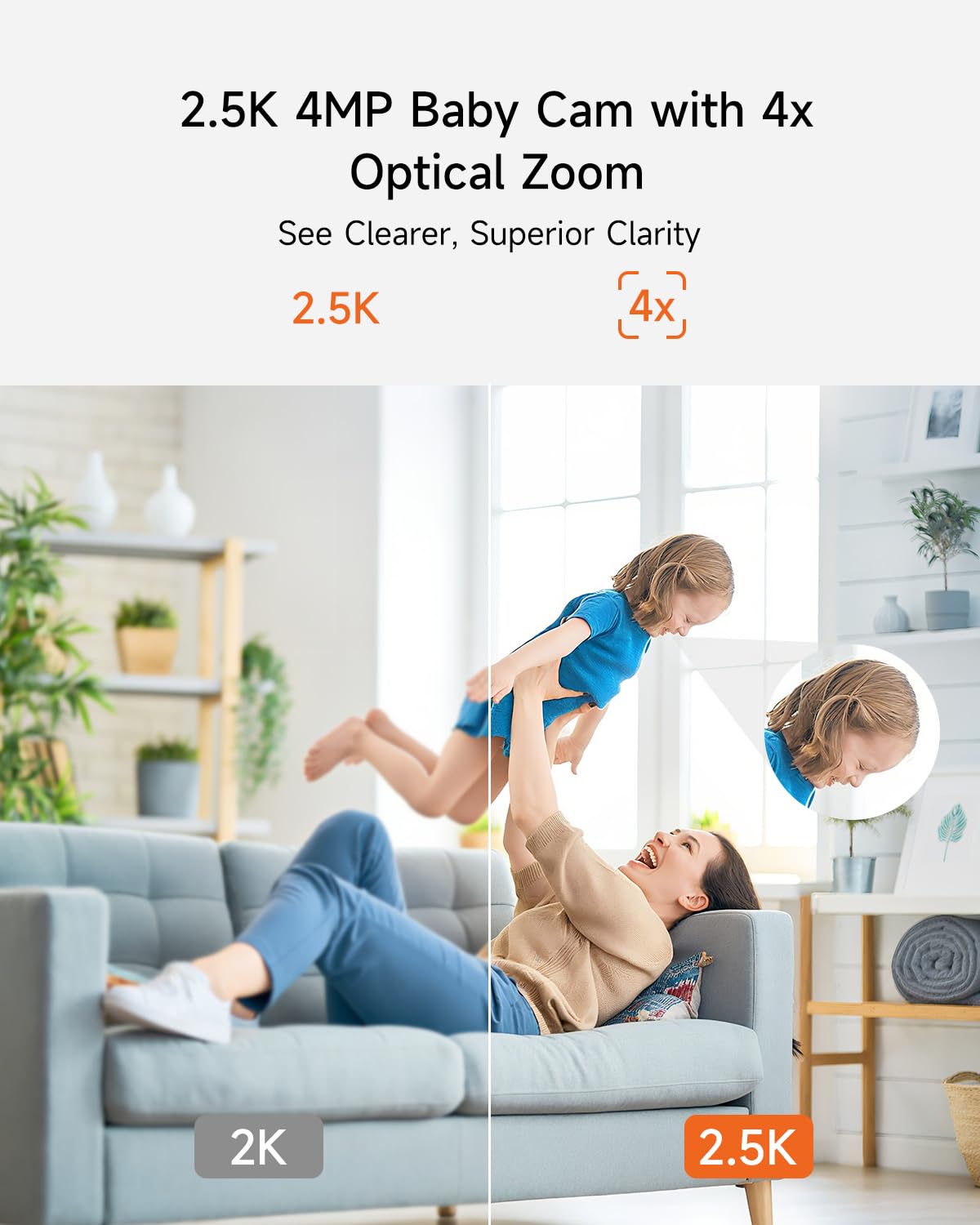 Überwachungskamera mit 64 GB SD-Karte, keine monatliche Gebühr, 360° Schwenkneigung, Farbnachtsicht, KI-Bewegungserkennung, 2-Wege-Talk, WiFi 6, kompatibel mit Alexa