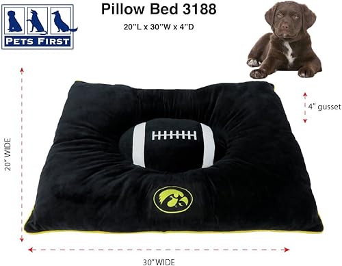 Miniatura 18 de Pets First NCAA PET Bed- Cama de almohada de felpa suave y acogedora de Wisconsin Badgers. Cama deportiva para perros. Cama de colchón universitario