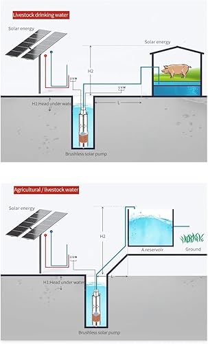 Miniatura 3 de Bomba de agua solar DC 12v 24v 36v 48v 60v batería de alta elevación DC bomba de tornillo bomba de pozo profundo bomba sumergible (48v)
