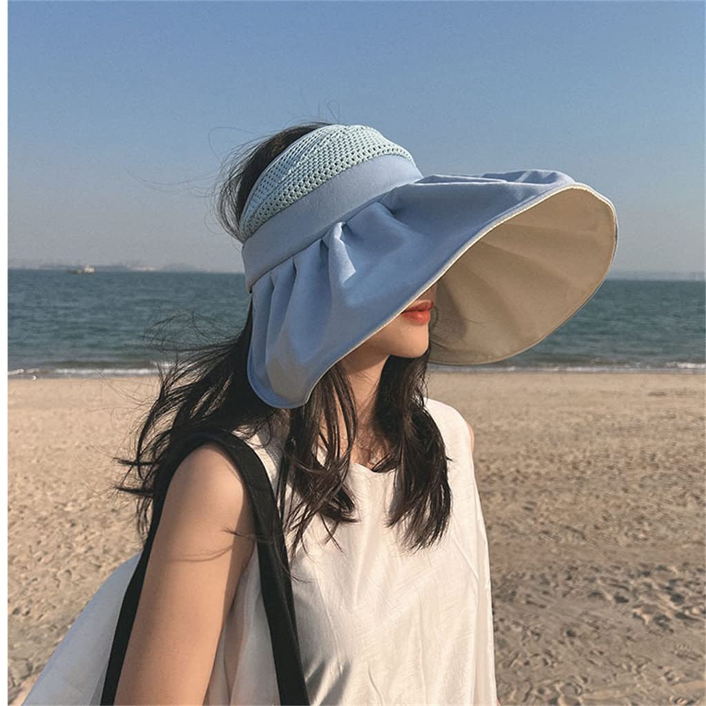 Cappello per Protezione Solare a Conchiglia Cappello da Sole Estivo Femminile Ombreggiato a Tesa Larga Cappello a Cilindro Vuoto Visiera Parasole