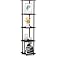 Furinno TURN-N-TUBE Corner Shelf, 5-Tier Corner Bookshelf, Open Storage Shelves, for Organization and Storage, Living Room, H