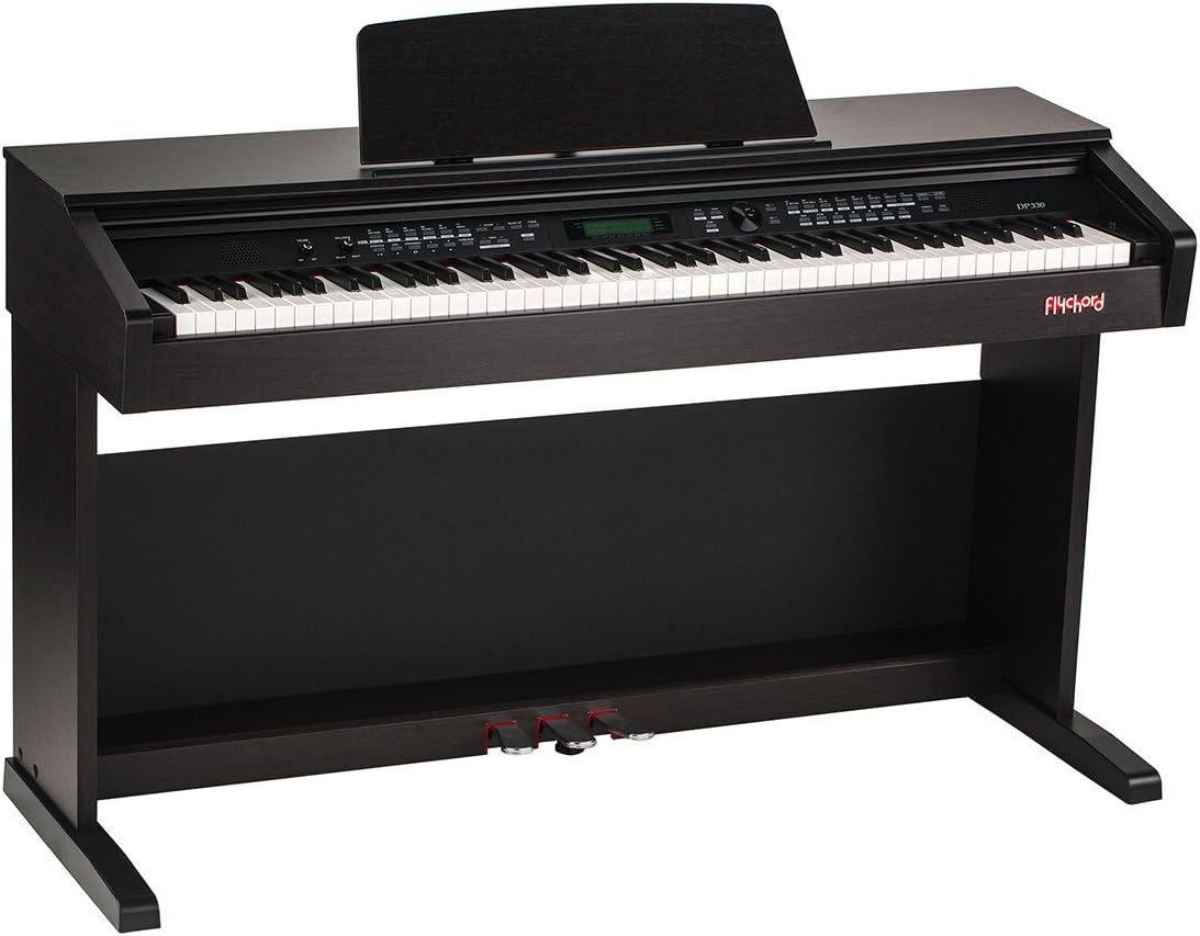 DP330 88 key Fully Weighted Console Digital Piano for Beginner - Educational Features Upright Piano - Dark Rosewood