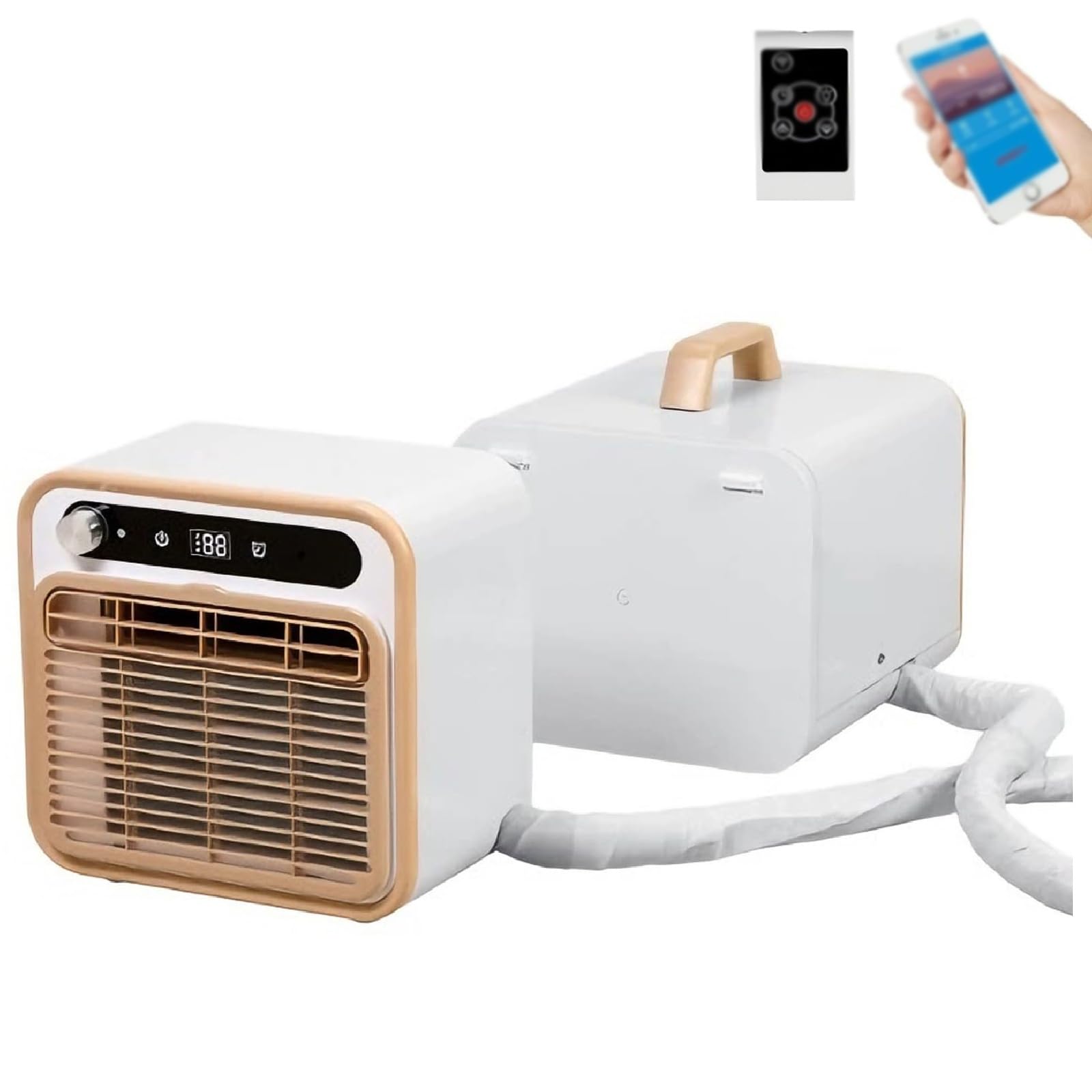 MESOVFCA Portable Mini Air Conditioner, 5000 BTU Quiet Cooling System, No Window Kit Required, Touch Remote Control, Timer Function, Ideal for Home and Bedroom Use