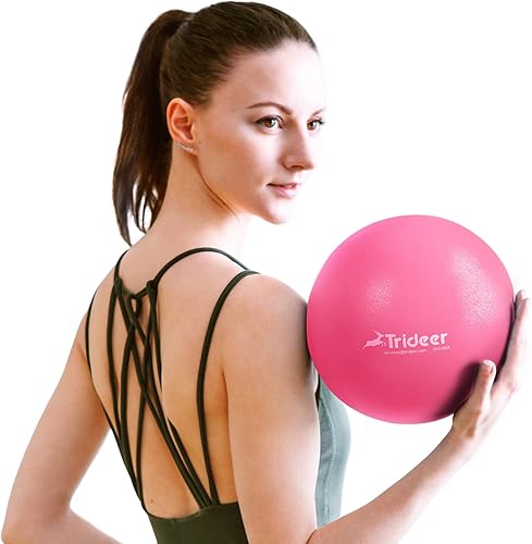 Trideer Pelota de pilates de 9 pulgadas, pequeña pelota de ejercicio con guía de ejercicio, mini bola de yoga para pilates, yoga, entrenamiento de
