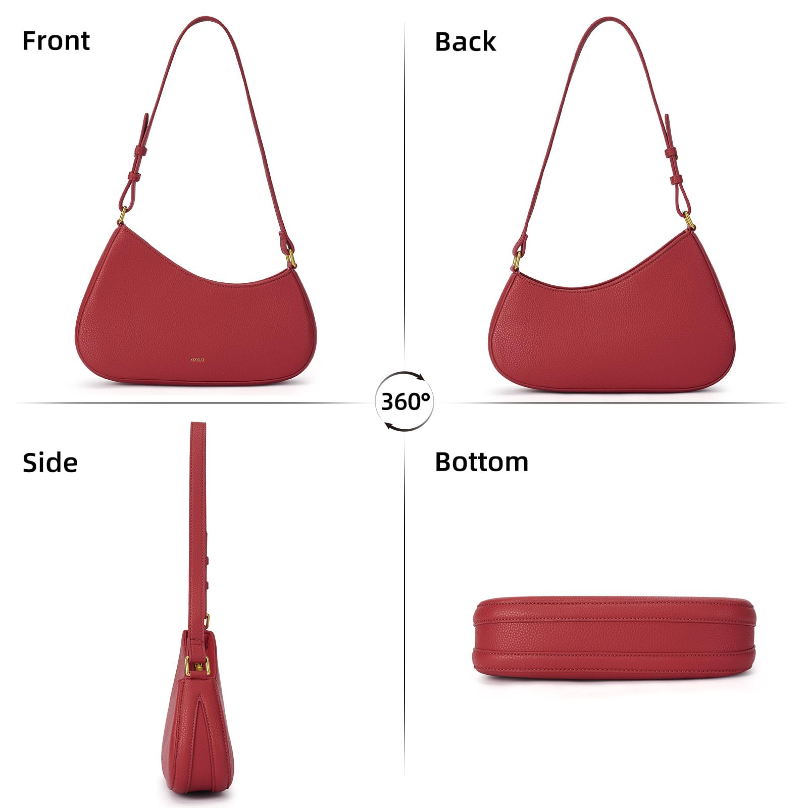 Petit Sac à Main élégant en Forme de Demi-lune Pour Femme, Sac à Main de Sortie, Sac à Bandoulière Réglable