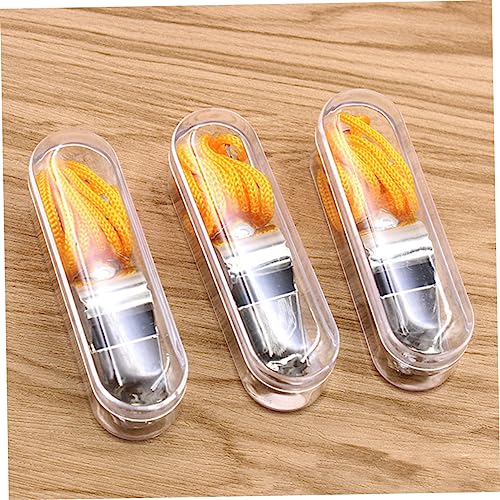 5 silbatos de acero inoxidable con cordón para árbitros miniatura 3