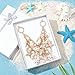 PH PandaHall Mermaid Shell Necklace Trendy Natural Shell Bib Beach Necklaces Starfish Conch Pendants with Iron Chains and Brass Lobster Claw Clasps Mermaid Costume Jewelry for Women, Golden, 19.6