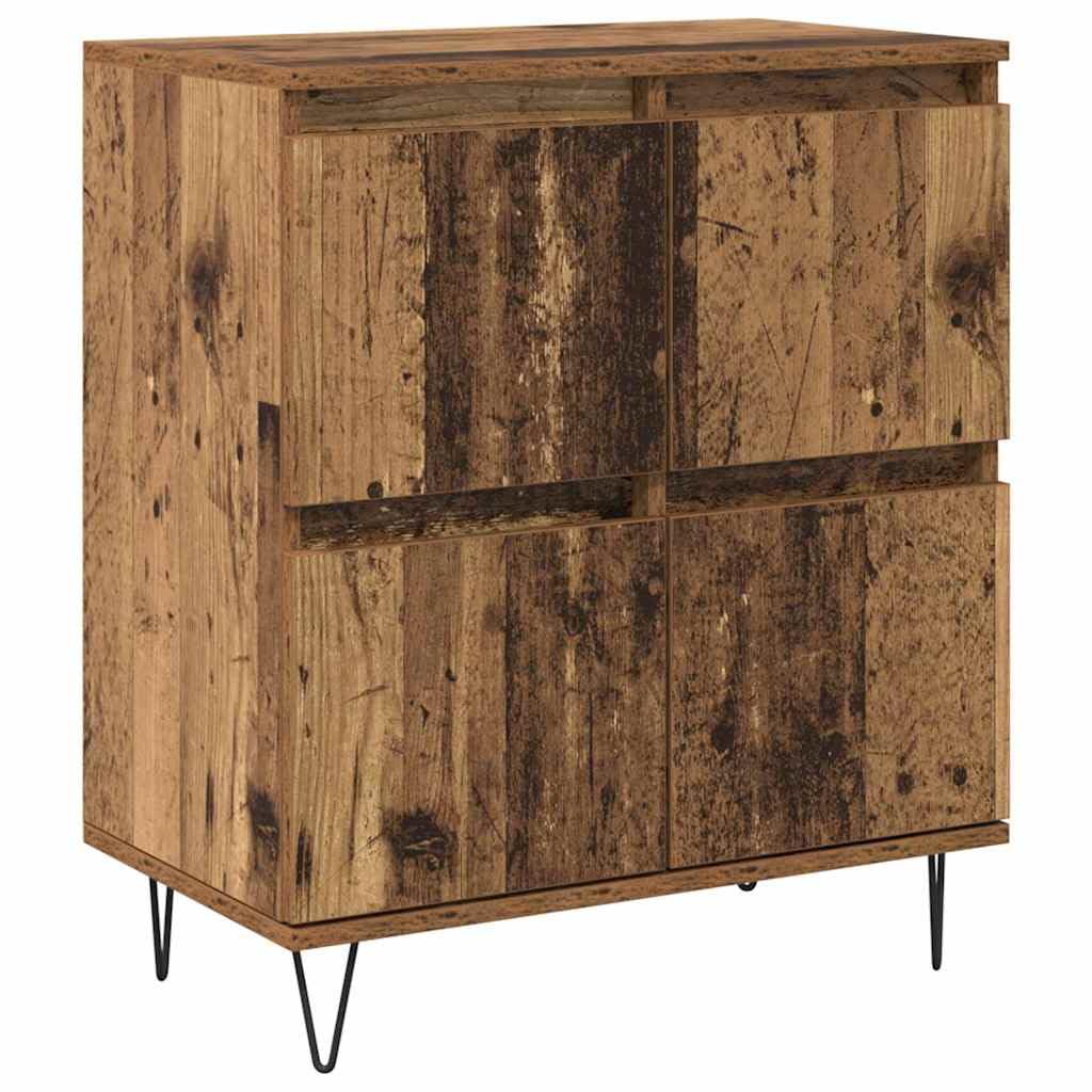 Kredensy zestaw 3 sztuk, wygląd starego drewna, 180 x 35 x 70 cm, materiał drewnopochodny, uniwersalna szafa do salonu, jadalni, kuchni, przedpokoju