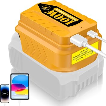 100W أوسب مصدر الطاقة محول شاحن سريع ل ديوالت 18 V 20 V البطارية، مع أوسب-A و نوع-C منفذ الانتاج شاحن الهاتف