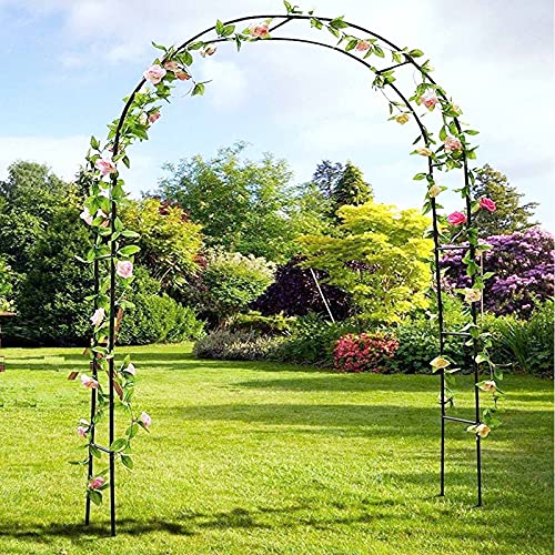Cenador de Arco de Jardín Grande, Enrejado de Arco para Rosas de Boda, Pérgola Negra, Fácil de Instalar, Utilizado para Varias Plantas Trepadoras Decoración de Fiesta Nupcial de Arco de Jardín de Bo Cover