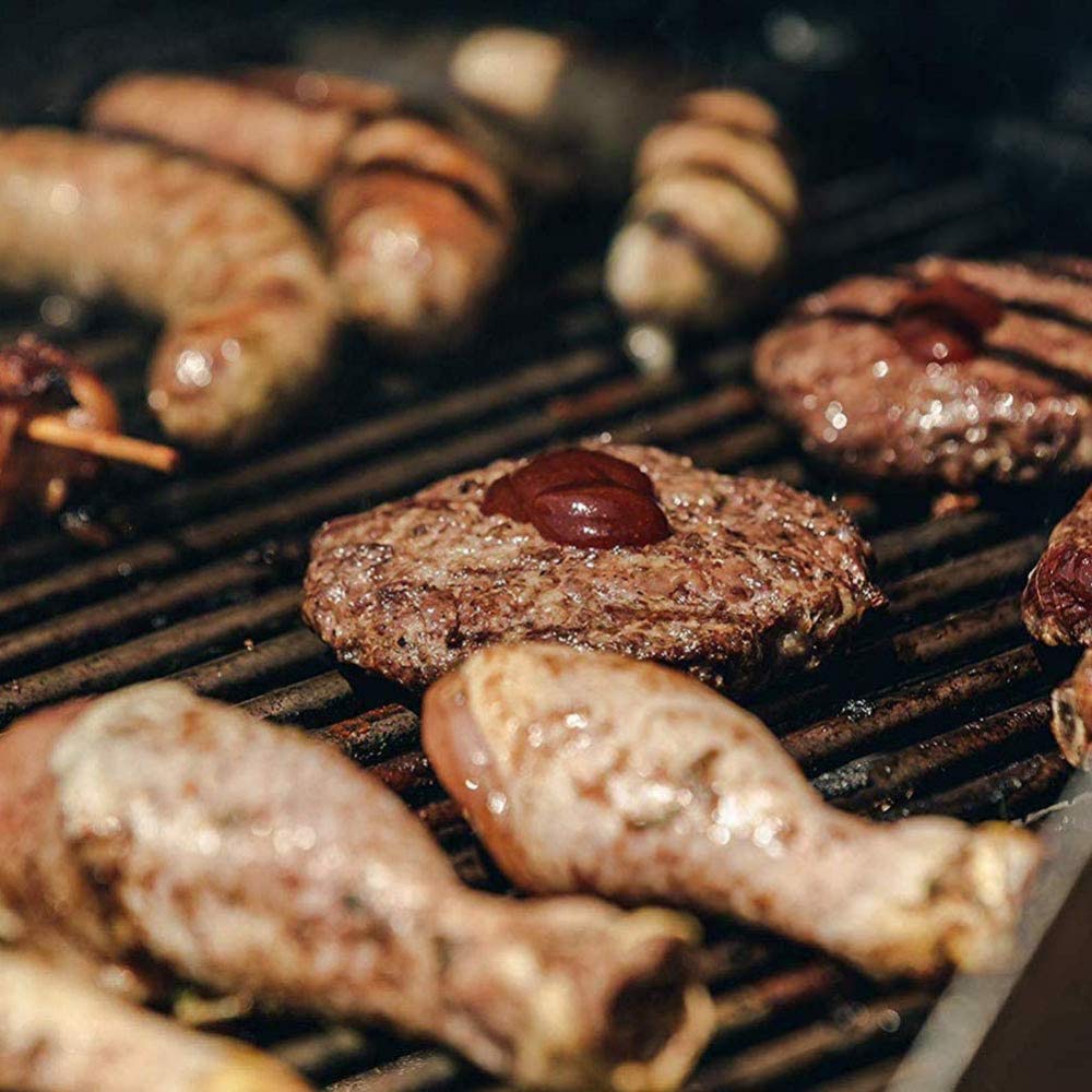 7-Zoll-Speckpresse mit Holzgriff, runder Grill aus Gusseisen, Burger Presser Patty Press, unbeschichtete Grillpresse, schwarz