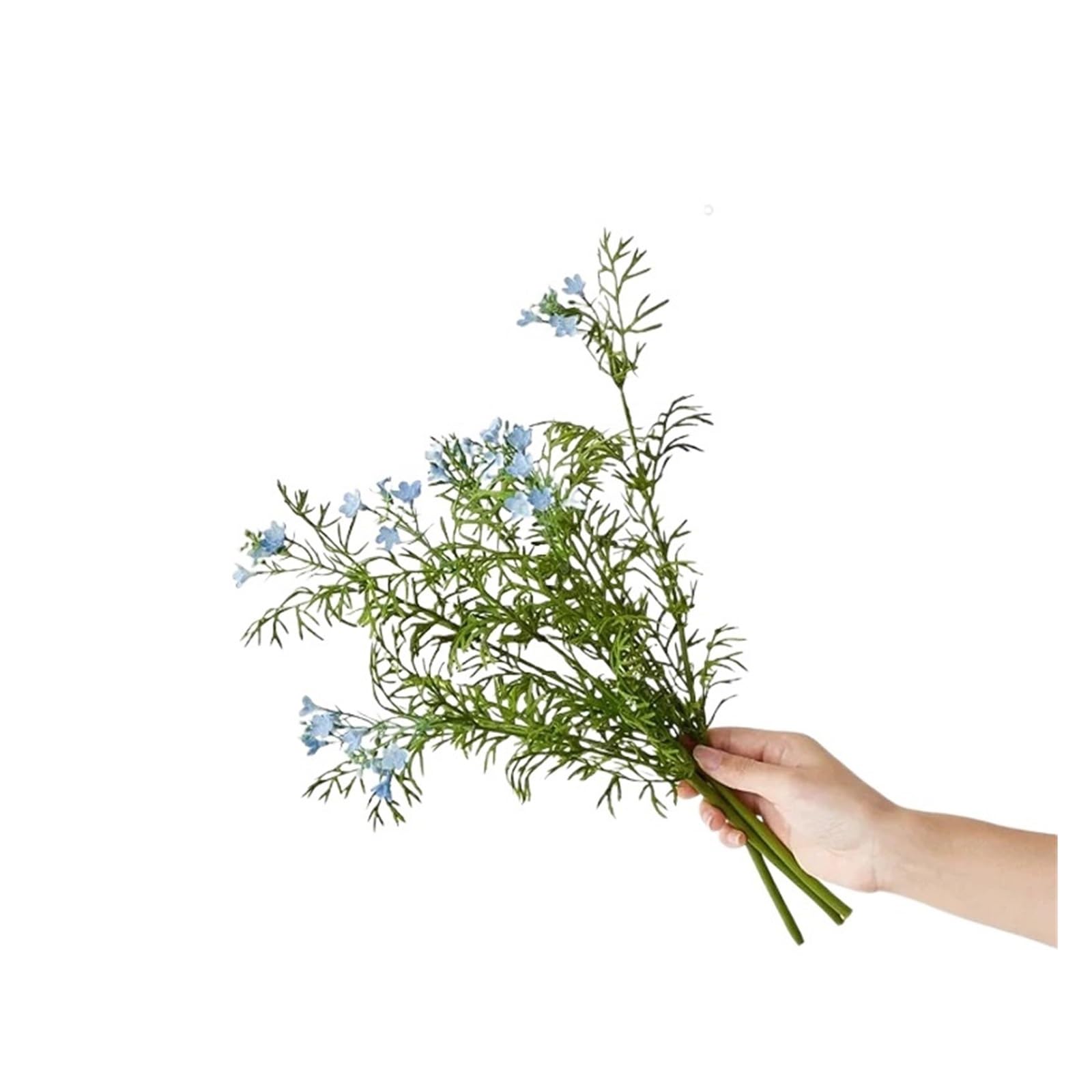 Casetlong 3Pcs Artificial Flowerswith For Decoration Home Flower Arrangement White Plastic Flowers(Blue)