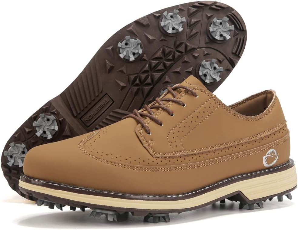 THESTRON Professional Golf Shoes for Men 7 Spikes Outdoor Golf Training Sport Sneakers Mens Size 7-15 Golf Trainers
