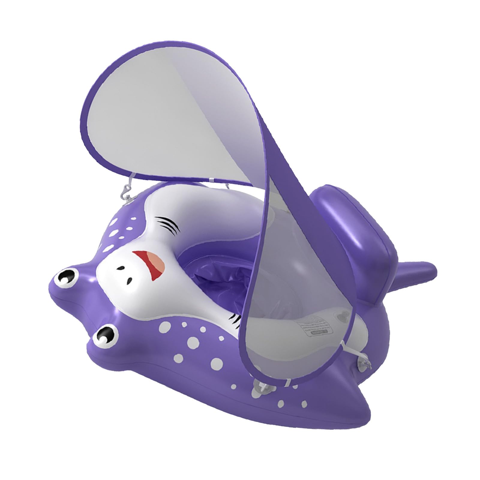 Anatra Gonfiabile per Piscina Bambini Galleggiante con Baldacchino e Coda Antiribaltamento, Allenamento Nuoto, Sedile Gioco d'Acqua (Viola M)