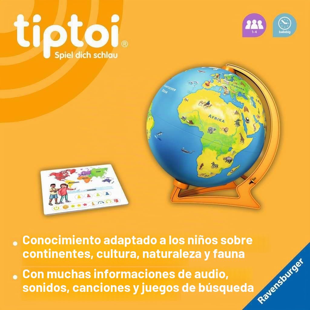 Ravensburger tiptoi 00115 - My Interactive Junior Globe: Juguetes para niños a Partir de 4 años