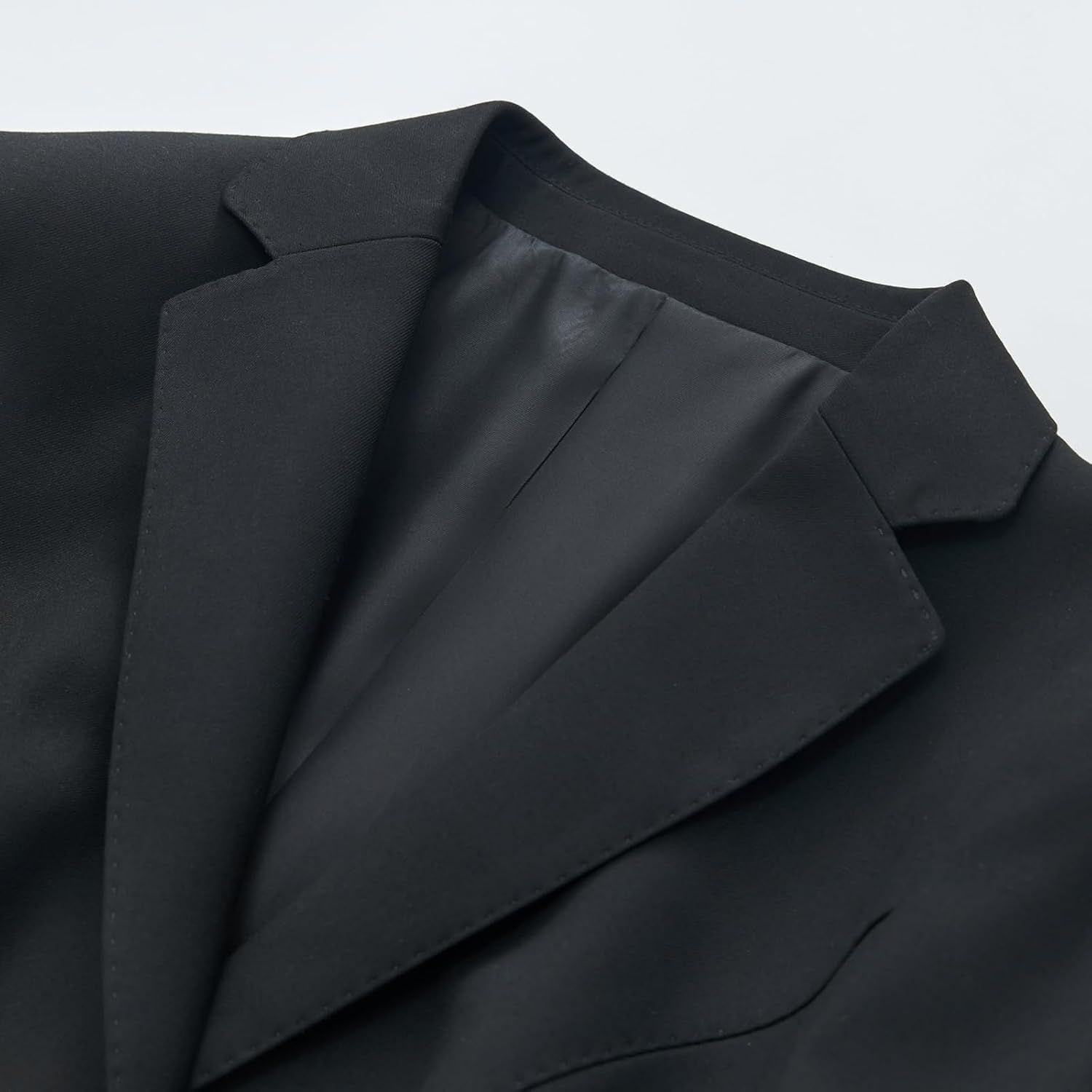 Professional Women's Two-Button Blazer Suit Set, Black, Polyester Blend with Viscose and Spandex, Business Formal Wear