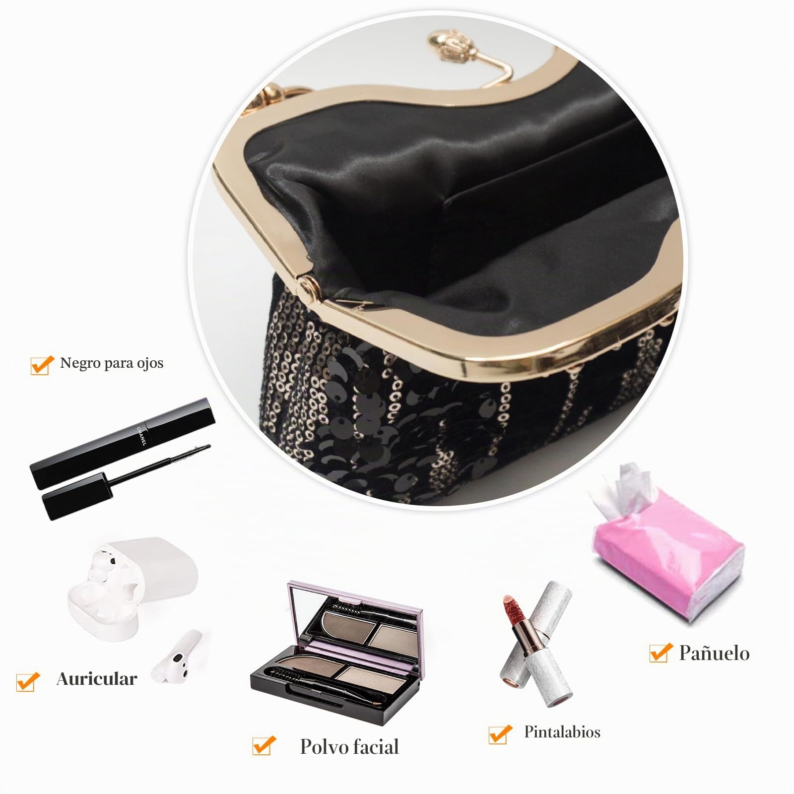 CORIOS Bolsa de Noche de Lentejuelas para Mujer Elegante Terciopelo Bolso de Fiesta Diamantes de Imitación Clutch Bolso de Boda Bolsa de Cadena Pequeña Lujoso Bolso de Mano Bolso de Hombro