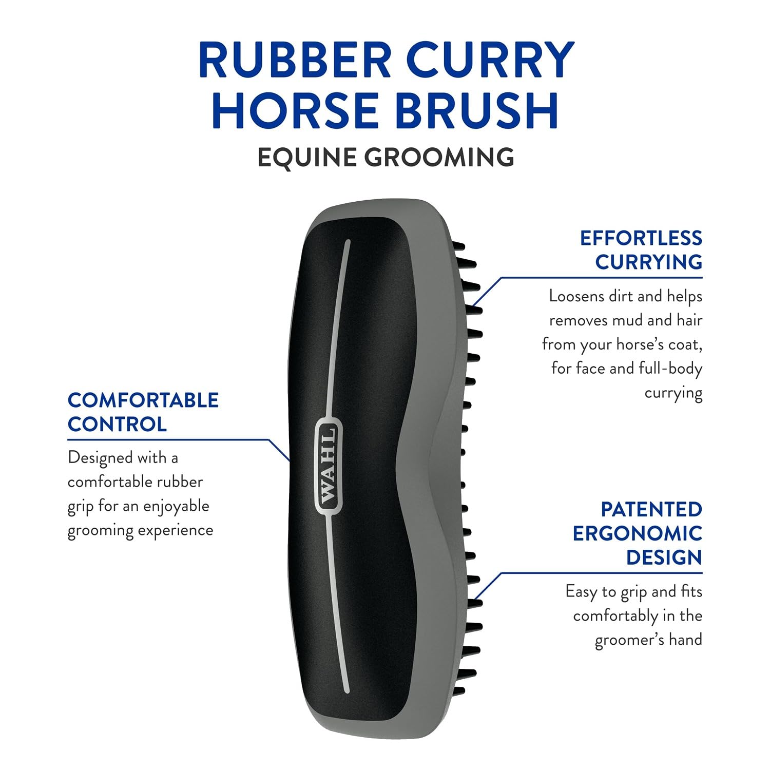 Wahl Rubber Curry Brush - Horse Grooming -2