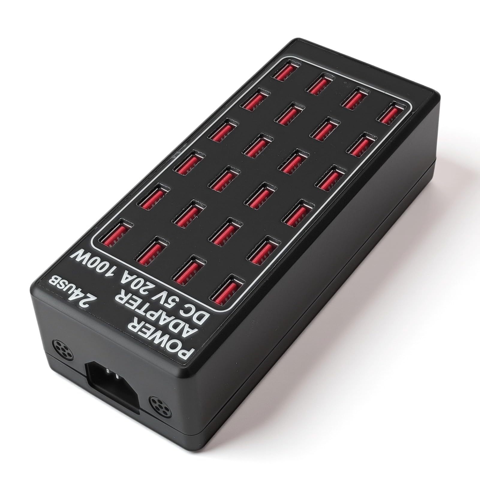 Estación de Carga USB de 100 W, Cargador USB Rápido de 24 Puertos, Protección contra Sobrecarga, para Teléfonos Inteligentes, Tabletas, Auriculares, Uso en Casa, Viajes, (Enchufe Europeo)