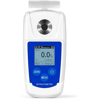 Digital Sugar Meter, Brix 0-55% Accuracy,  0.2% Accuracy, Pocket Refractor Meter, Suitable for Fruits, Vegetables, Beverages and Easy Sugar Content Measurement