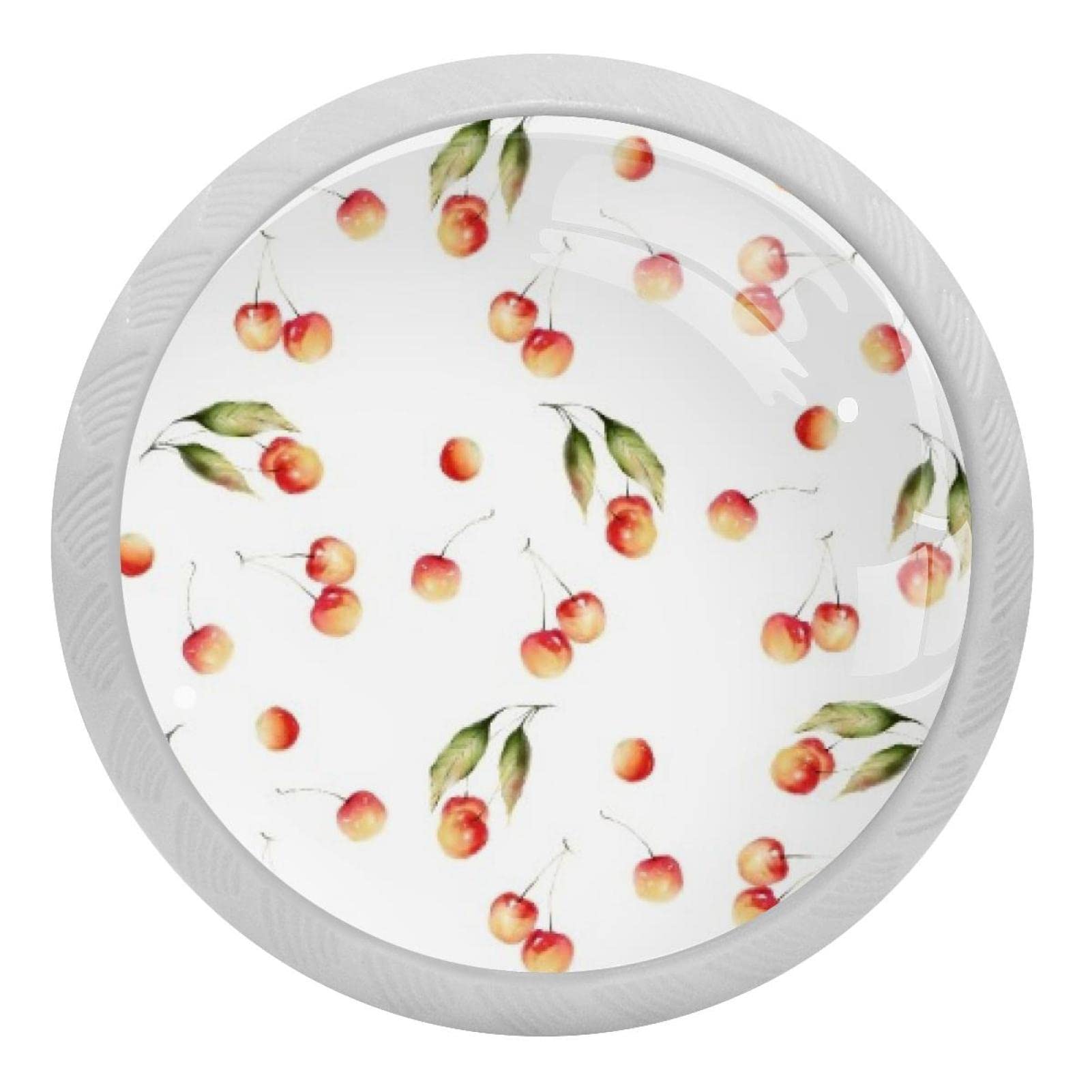 Boutons de commode fluorescents ronds en verre de cerisier pour chambre et cuisine