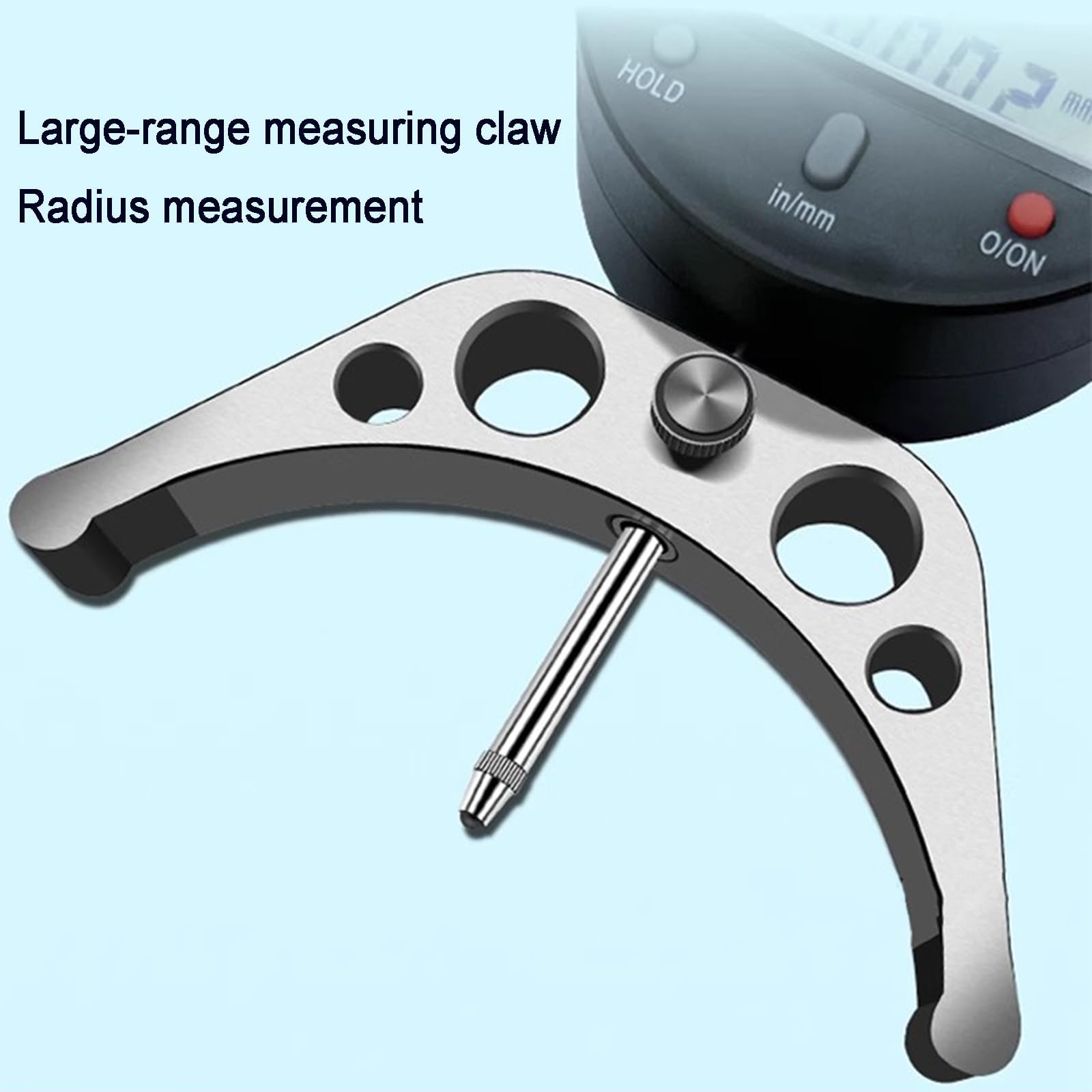 Medidor de radio digital electrónico, instrumento de medición de radio de alta precisión, mandíbula de medición intercambiable, desplazamientos de 0 a 25,4 mm, para piezas mecánicas industriales