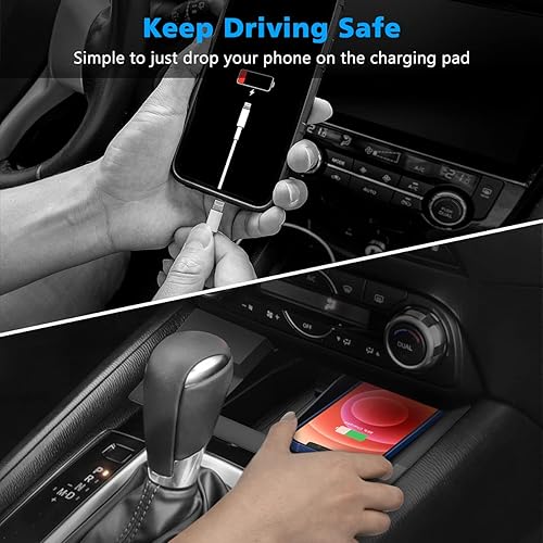 Miniatura 3 de CarQiWireless Cargador de coche inalámbrico para Mazda CX5 2017-2024 2025 2023, almohadilla de carga inalámbrica de teléfono para CX-5 2018 2019