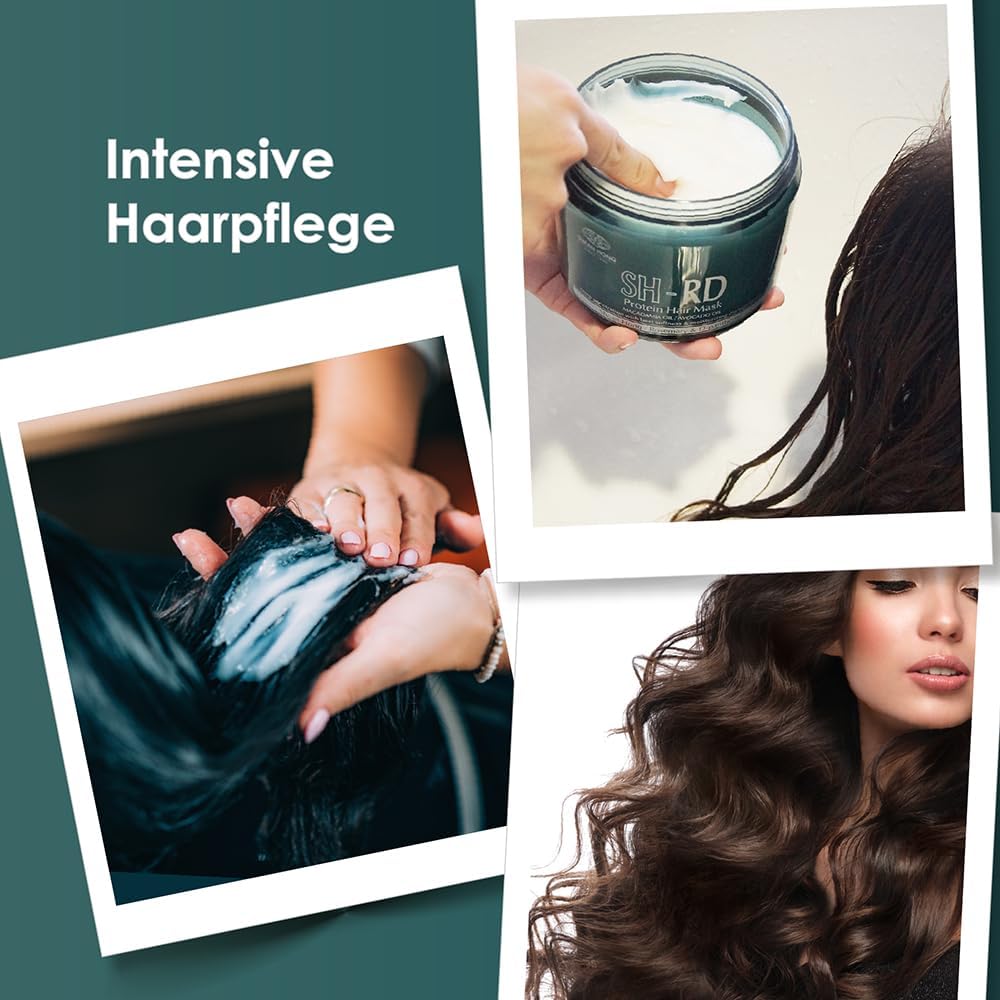 SH-RD Protein Haarmaske | Intensive Feuchtigkeitsmaske mit Arganöl, Sheabutter, Maroccainöl| Tiefenwirksame Haarkur für trockenes/geschädigtes Haar | Haarpflege Treatment zur Feuchtigkeit - 400ml