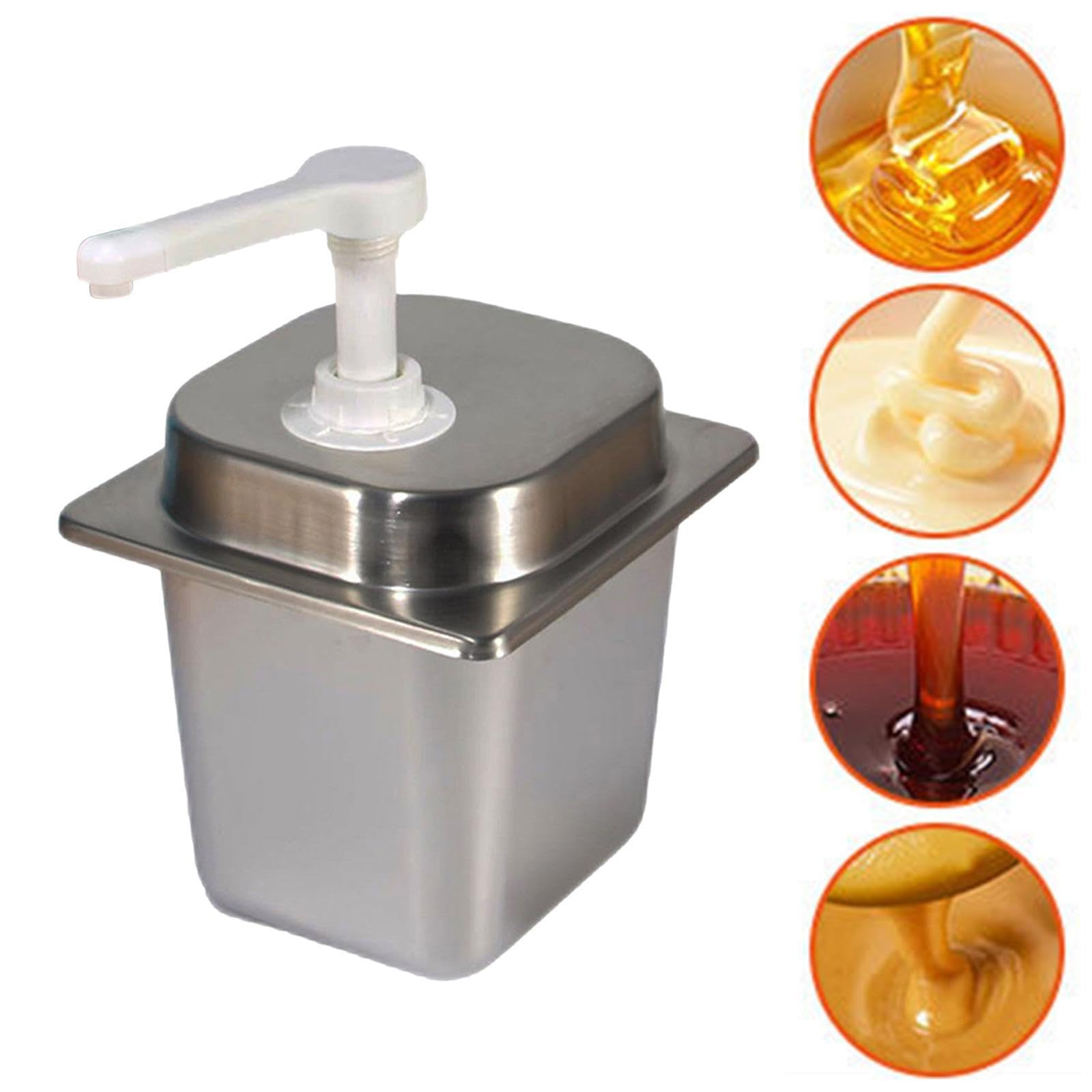 Botella con Dosificador de 2,3 L para Salsas Y Condimentos, Dispensador Manual para Cocina Y Bar, 10cc