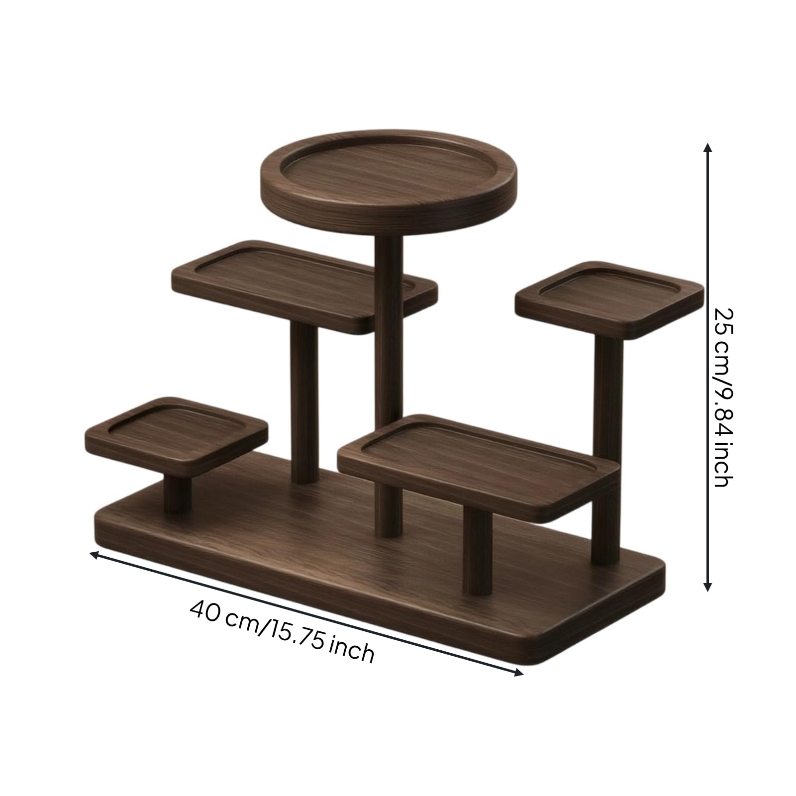 Estante Expositor Escalonado Mesa Autoportante Soporte Multinivel con Base Rectangular Rack Exhibición con Alzados, L