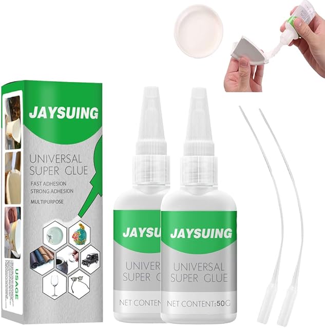 2 pcs Universal Super Glue,Welding High-Strength Oily Glue,Mighty Waterproof Instant Universal Super Glue Strong Plastic Glue for Resin Ceramic Metal Glass,Plastics, Jade Etc