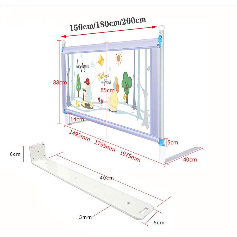 Valla De Seguridad para Cama Infantil, Deflector Lateral De Cama Elevadora Vertical Anticaída, Barandilla De Cama Universal, Transpirable, Agradable para La Piel, Protección Ambiental Antico