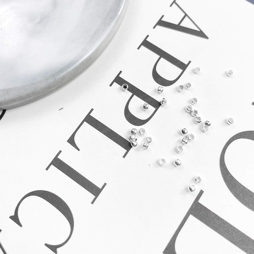 4000 Pieces 2mm Metal Round Crimp Beads Spacer Stoppers Beads Clamp Ends Metal Bead Spacers for DIY Bracelet Jewelry Making (Gold and Silver) - Image 6